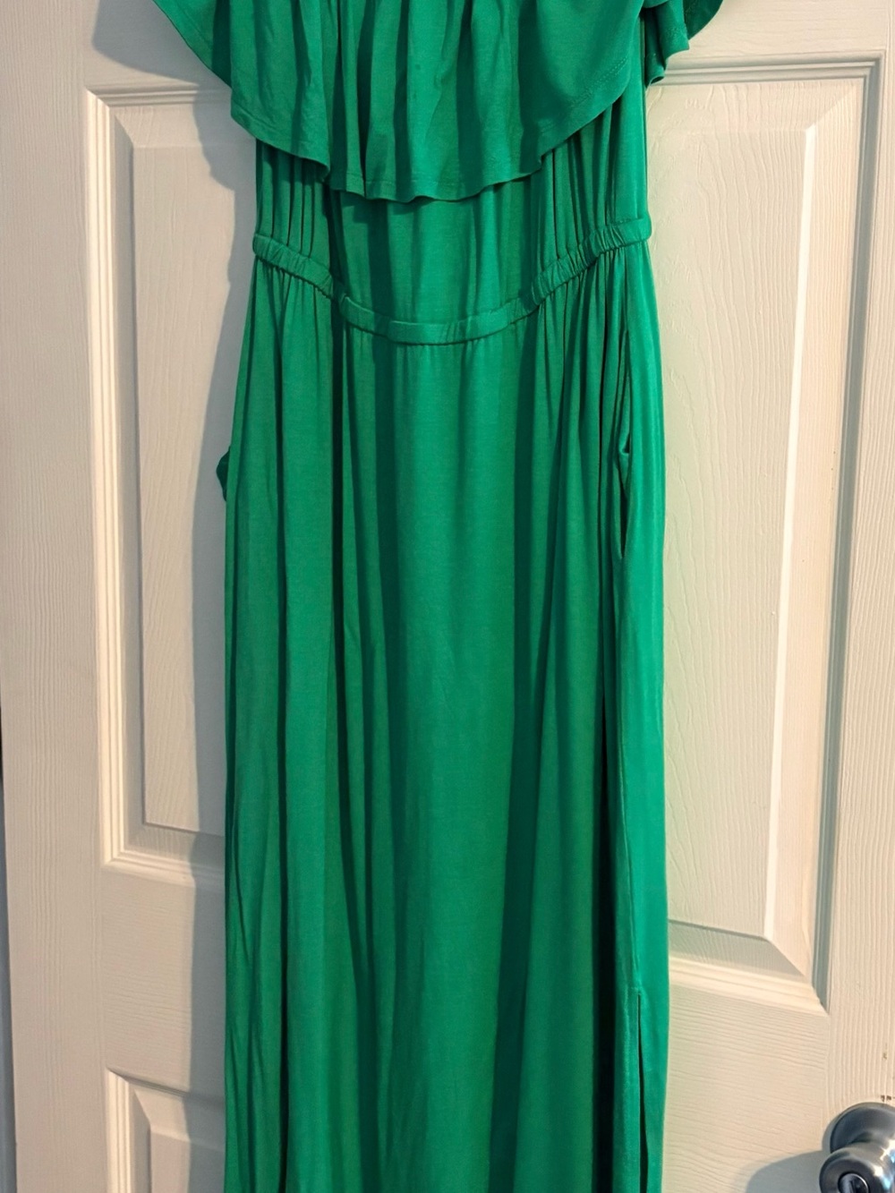 New York & Company Emerald Green Ruffle Maxi Dress